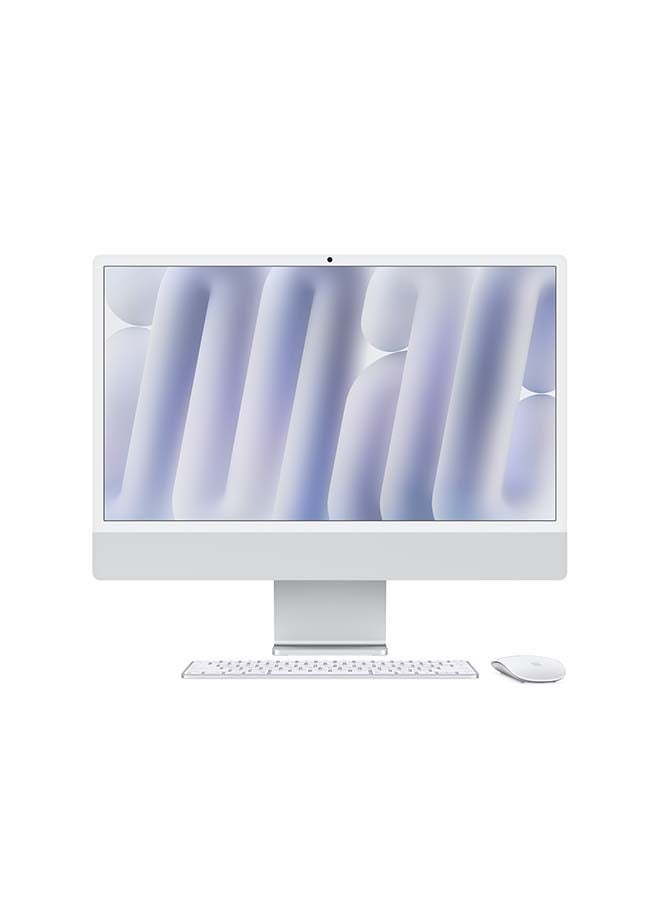 ابل  24-inch iMac MD3H4 with Retina 4.5K Display With Nano-texture Display, M4 Chip 10-Core CPU 10-Core GPU Processor/16GB RAM/256GB SSD/macOS English, Silver English Silver - Image 1