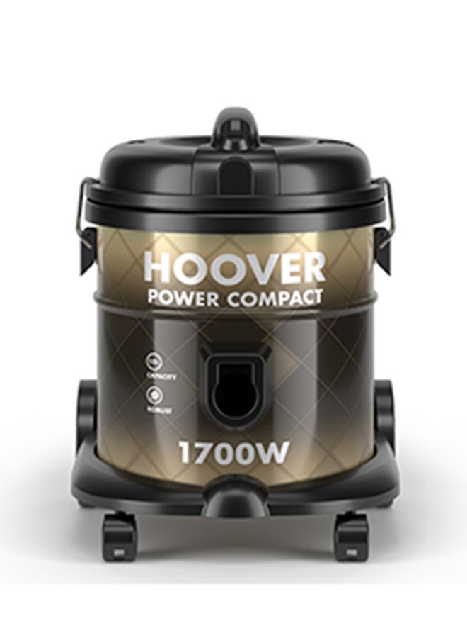 HOOVER Power Compact Drum Vacuum Cleaner - Deep Cleaning Results - Warranty Included 15 L 1700 W CDCY-T0XS Black and Gold - Image 1
