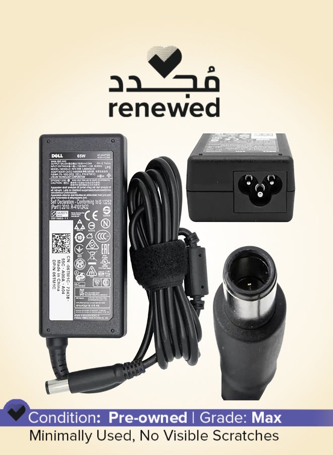 DELL Renewed -  Old Big Pin 65W Laptop Charger Adapter Black - Image 1