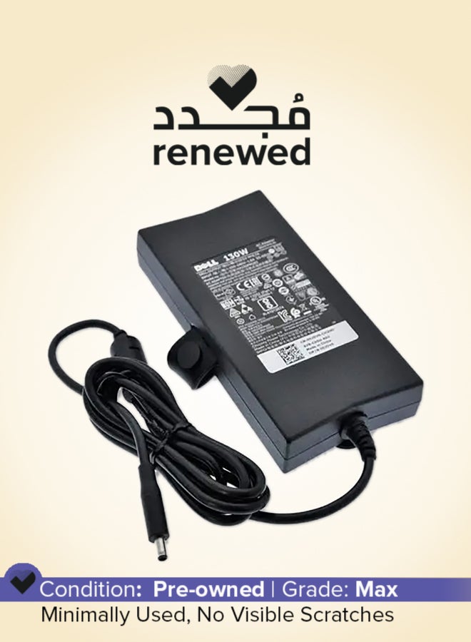 DELL Renewed -  Small Pin 130W Laptop Charger Adapter Black - Image 1