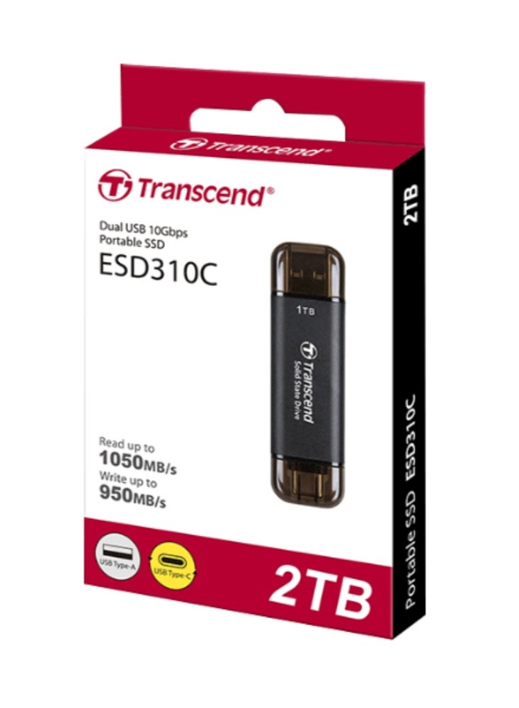 Transcend 2TB External SSD ESD310C USB 10Gbps | Dual USB Portable SSD (USB Type-A and Type-C) 2 TB - Image 2