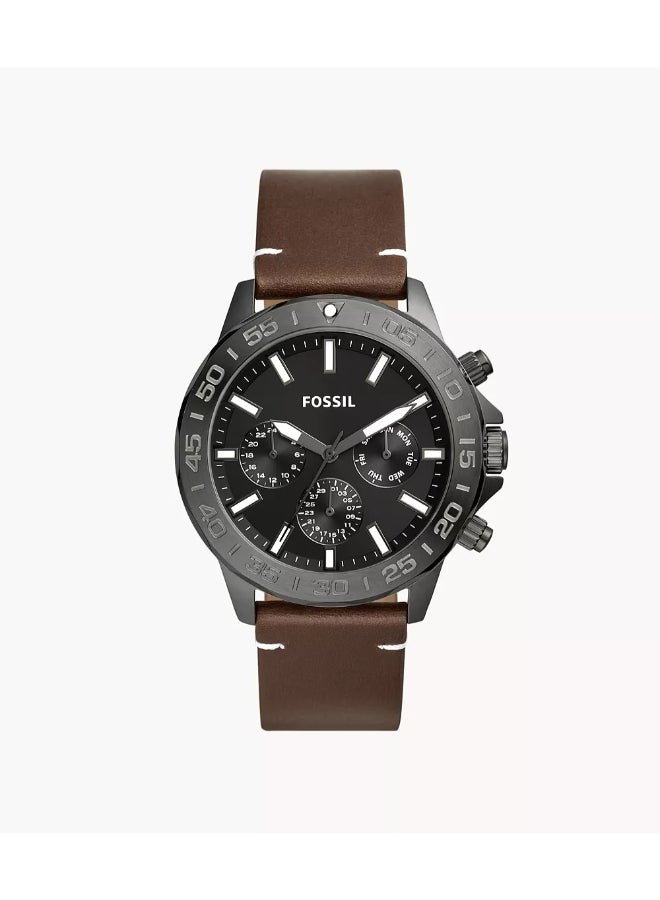 FOSSIL Men's Bannon Multifunction Brown Leather Watch BQ2709 - 45mm - Image 1