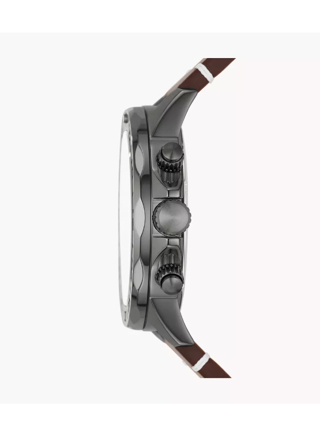 FOSSIL Men's Bannon Multifunction Brown Leather Watch BQ2709 - 45mm - Image 2