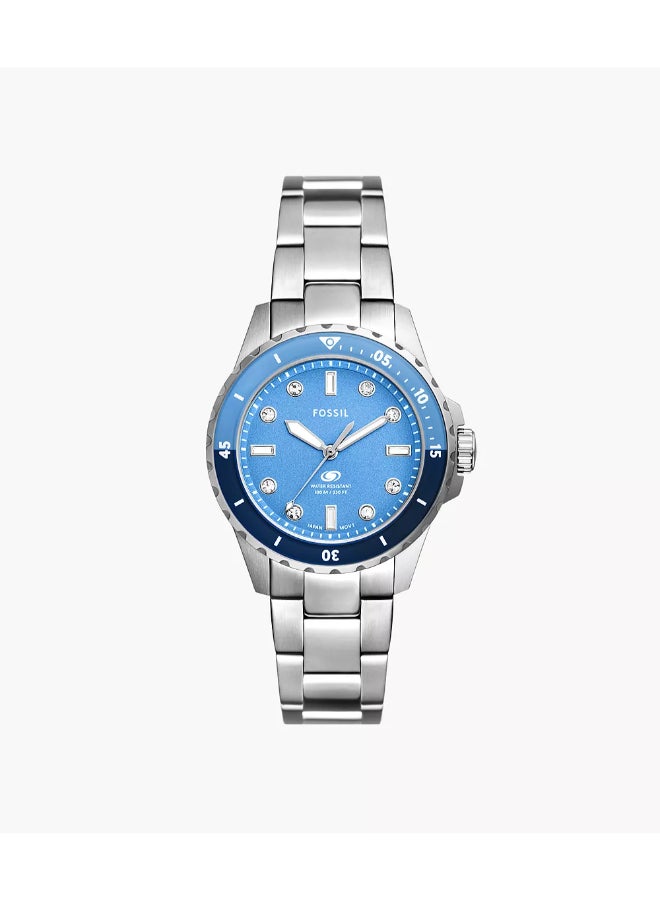 FOSSIL Women's Blue Dive Three-Hand Stainless Steel Watch ES5353 - 36mm - Image 1