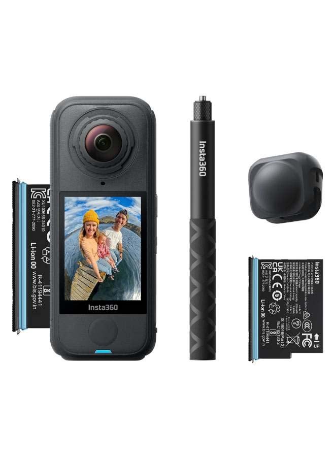 Insta360 X4 Air Starter Bundle | Lightest 8K 360 Action Camera for Epic Adventures | for Travel, Sports, Family Moments, Vlogging | Smooth, Stable, Easy-to-Edit Videos Anytime, Anywhere - Black - Image 1
