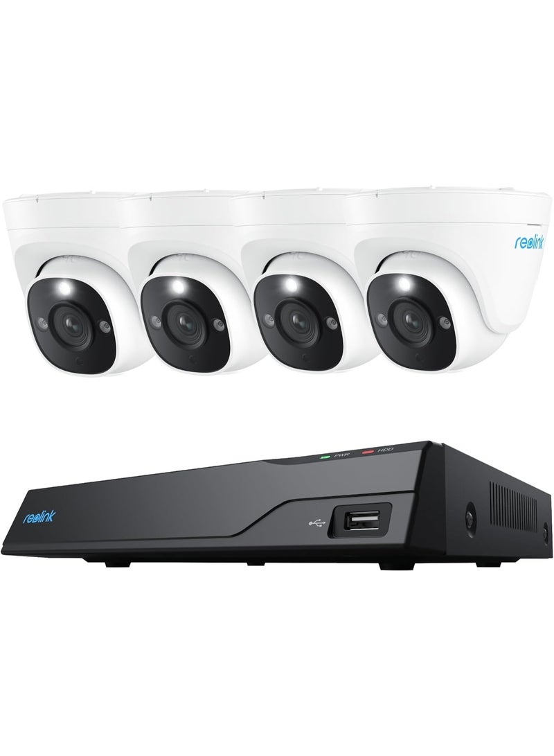 reolink 12MP PoE Security Camera System with 8CH NVR & 2TB HDD | 4 Wired IP CCTV Cameras, Person/Vehicle/Animal Detection, Spotlight Color Night Vision, H.265 UHD Surveillance Kit (NVS8-12MD4) - Image 1