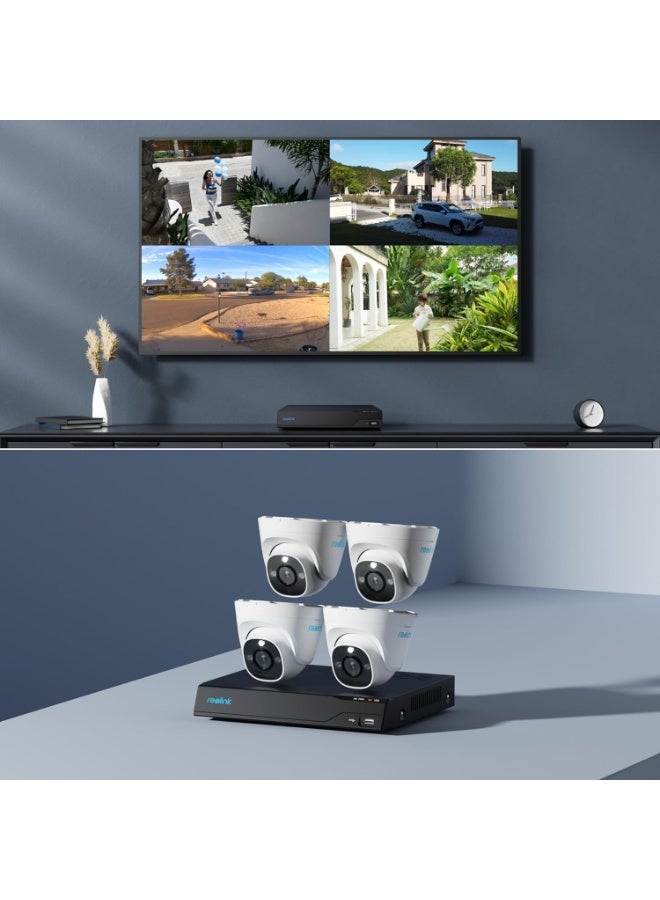 reolink 12MP PoE Security Camera System with 8CH NVR & 2TB HDD | 4 Wired IP CCTV Cameras, Person/Vehicle/Animal Detection, Spotlight Color Night Vision, H.265 UHD Surveillance Kit (NVS8-12MD4) - Image 3
