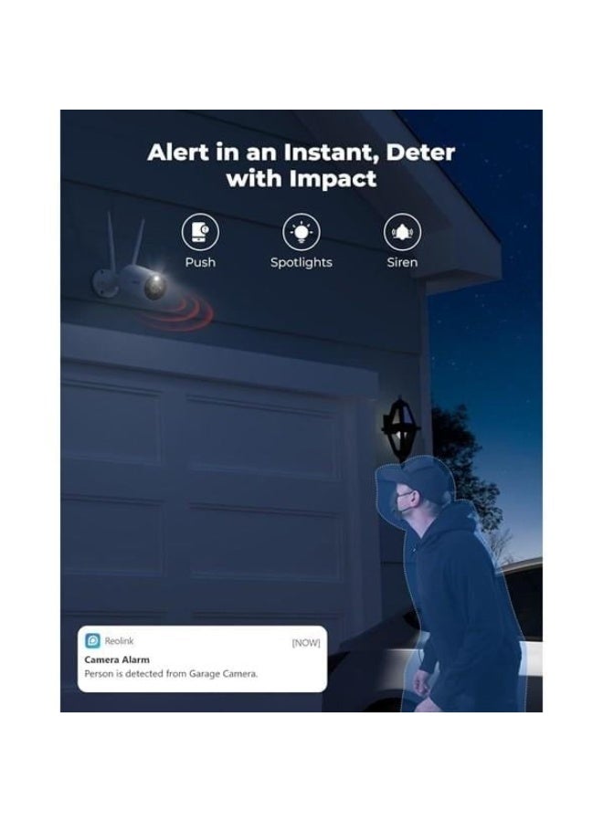 reolink WiFi Bullet 8MP Outdoor Security Camera | 2.8mm Lens, Color Night Vision, Human/Vehicle/Animal Detection, IP67 Waterproof, Two-Way Audio, Wireless IP CCTV, 24/7 Home Surveillance - Image 3