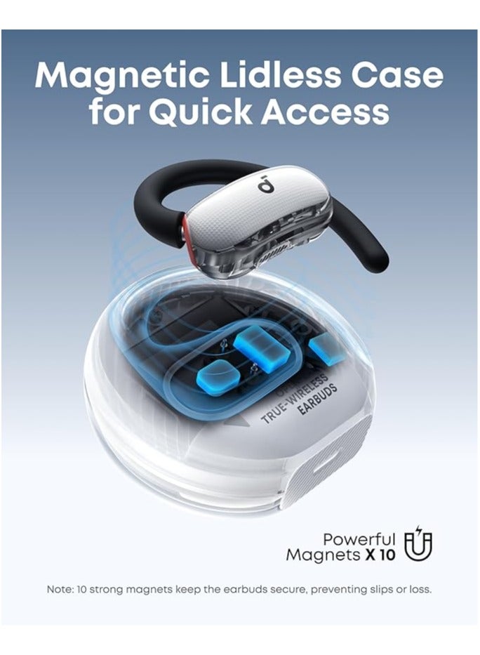 ساوند كور V40i من أنكر، سماعات أذن مفتوحة، تصميم واضح كريستالي، 4 أوضاع قابلة للتعديل لكل حجم أذن، صوت جهير أغنى، IP55، 21 ساعة من وقت التشغيل، مكالمات واضحة بالذكاء الاصطناعي، بلوتوث 5.4، تحكم عبر التطبيق - - Image 3