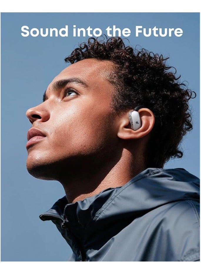 ساوند كور V40i من أنكر، سماعات أذن مفتوحة، تصميم واضح كريستالي، 4 أوضاع قابلة للتعديل لكل حجم أذن، صوت جهير أغنى، IP55، 21 ساعة من وقت التشغيل، مكالمات واضحة بالذكاء الاصطناعي، بلوتوث 5.4، تحكم عبر التطبيق - - Image 2