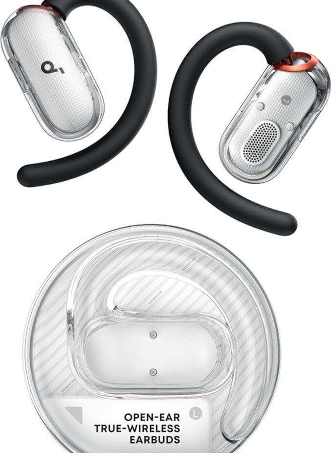 ساوند كور V40i من أنكر، سماعات أذن مفتوحة، تصميم واضح كريستالي، 4 أوضاع قابلة للتعديل لكل حجم أذن، صوت جهير أغنى، IP55، 21 ساعة من وقت التشغيل، مكالمات واضحة بالذكاء الاصطناعي، بلوتوث 5.4، تحكم عبر التطبيق - - Image 1