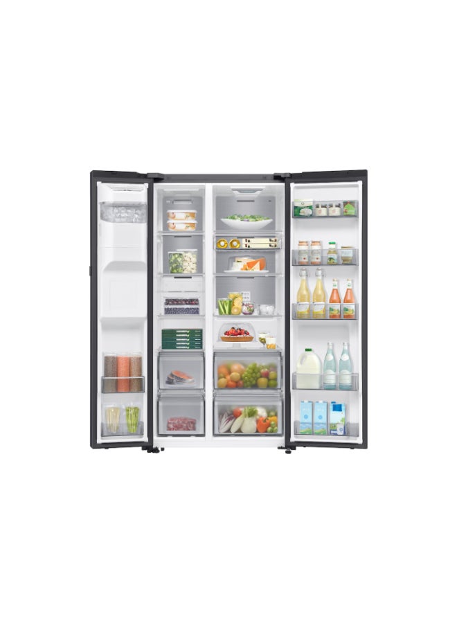 Samsung 615L Net Capacity Bespoke AI Side by Side Refrigerator with AI Inverter Compressor 9" LCD AI Home, WiFi Embedded & SmartThings App Support, RS90F64D1FAE black - Image 4