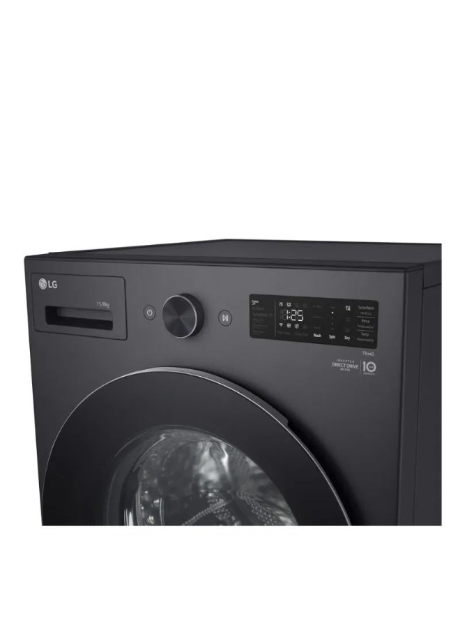 إل جي LG 15Kg/8 Washer & Dryer 6 Motion AI DD Motor TruboWash TurboDry F0Z6DRP24 15 kg F0Z6DRP24 Dark Silver - Image 3