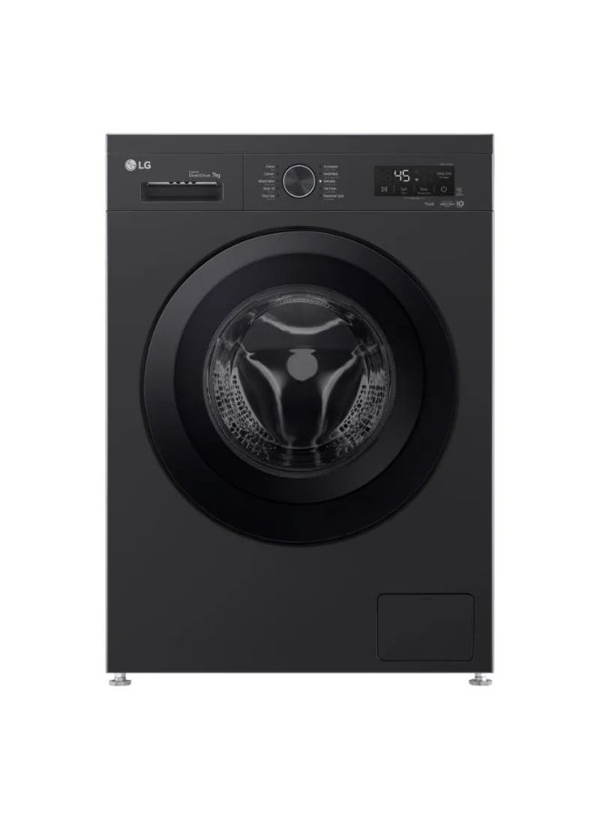 إل جي LG Front Loading Inverter Washing Machine - 7KG - Onyx Black- F4Y2QYG6X 7 kg F4Y2QYG6X black - Image 1