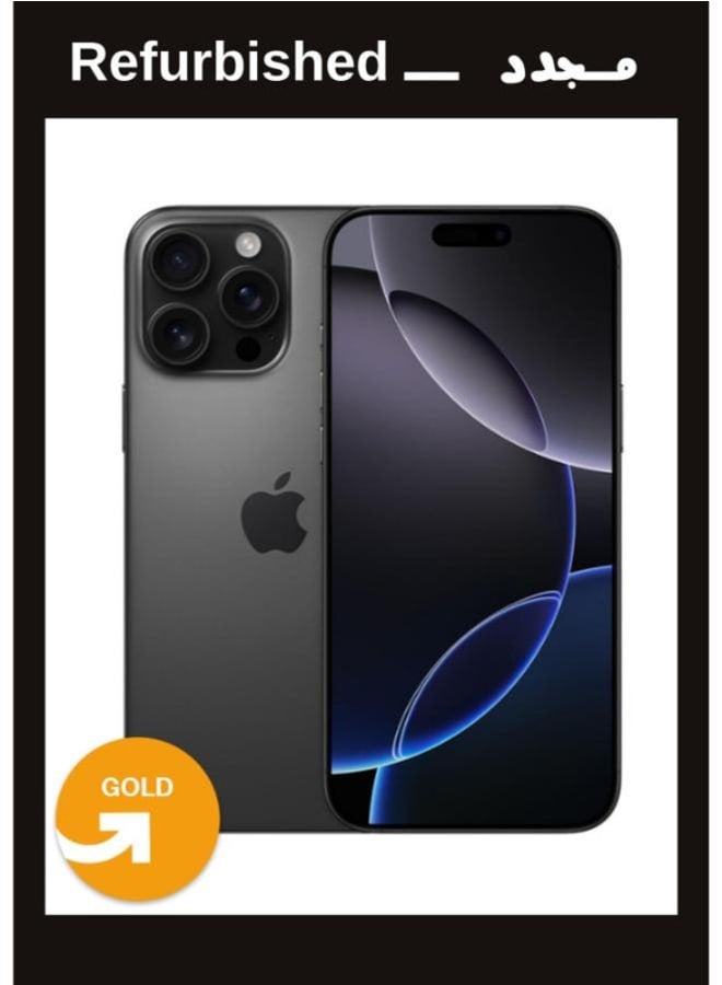 ابل  Iphone 16 Pro Max 512GB Black Titanium Single , Local Warranty |Gold Grade | UPGRADE Refurbished