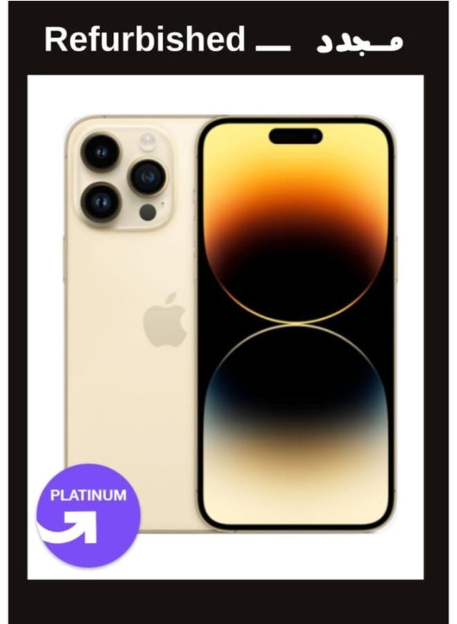 ابل  IPhone 14 Pro Max 1TB 6R Single Gold , Local Warranty |Platinum Grade| UPGRADE Refurbished