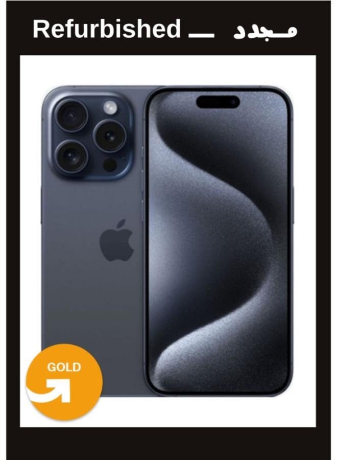 ابل  IPhone 15 Pro 128GB 6R Single Blue  Titanium , Local Warranty |Gold Grade | UPGRADE Refurbished