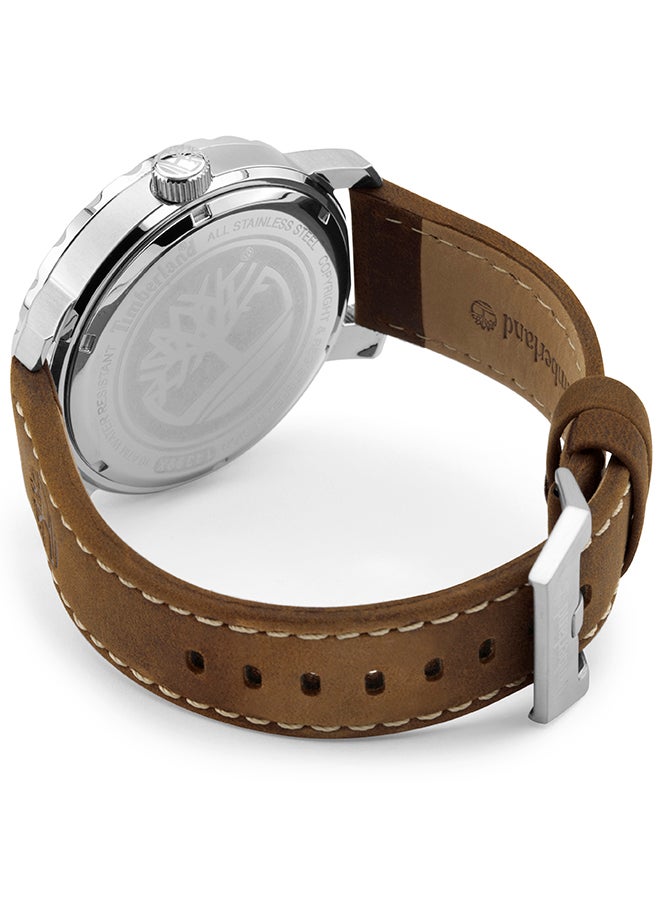 Timberland Men's Pinkerton Men's Blue Dial Brown Leather Strap Analog Watch 10ATM - Image 3