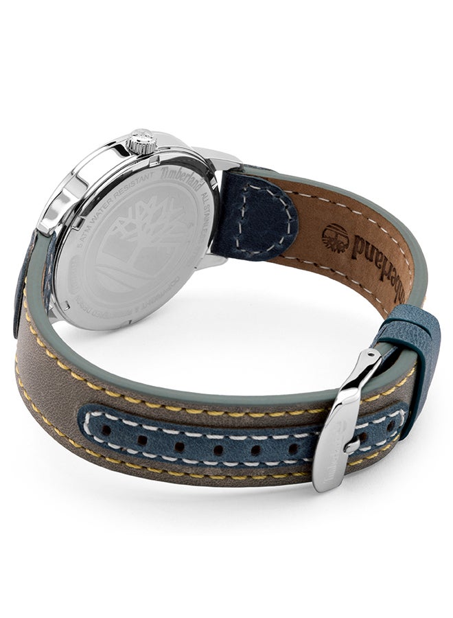 تمبرلاند ساعة أنالوج للرجال من أبيغتون بقرص أبيض وحزام جلد بني 5ATM - Image 3