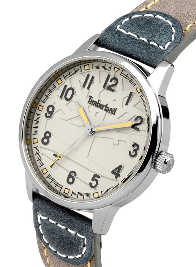 تمبرلاند ساعة أنالوج للرجال من أبيغتون بقرص أبيض وحزام جلد بني 5ATM - Image 2