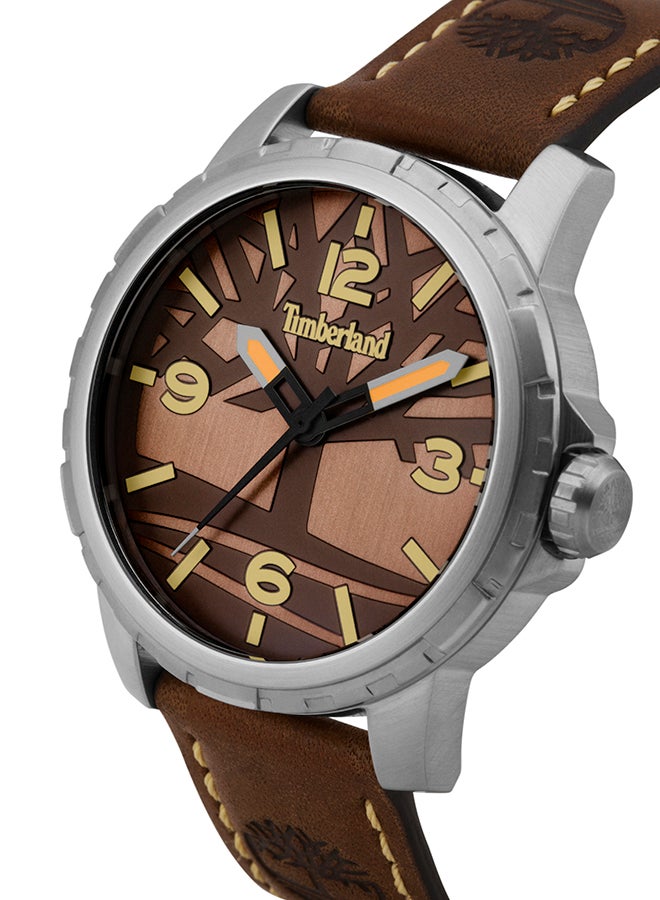 Timberland Men's Clarkson Men's Brown Dial Brown Leather Strap Analog Watch 5ATM - Image 2