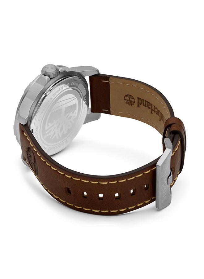 Timberland Men's Clarkson Men's Brown Dial Brown Leather Strap Analog Watch 5ATM - Image 3