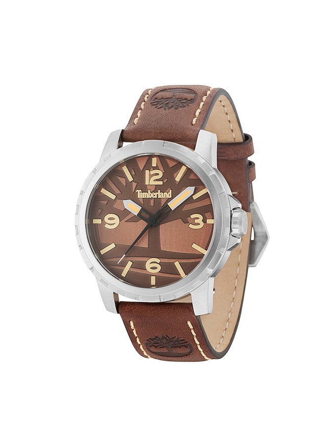 Timberland Men's Clarkson Men's Brown Dial Brown Leather Strap Analog Watch 5ATM - Image 4