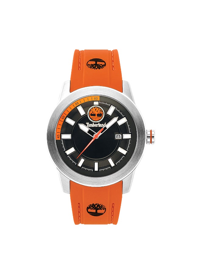 Timberland Men's Fenway Men's Black Dial Orange Silicone Strap Analog Watch 5ATM - Image 1