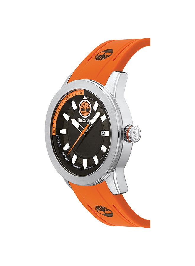 Timberland Men's Fenway Men's Black Dial Orange Silicone Strap Analog Watch 5ATM - Image 2