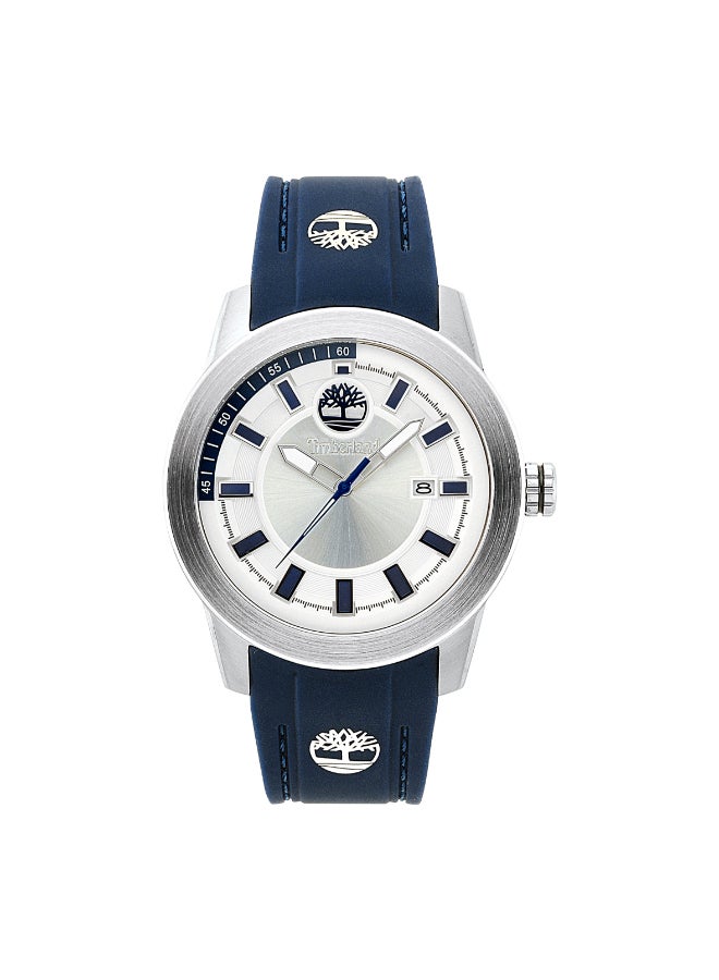 Timberland Men's Fenway Men's Silver Dial Blue Silicone Strap Analog Watch 5ATM - Image 1