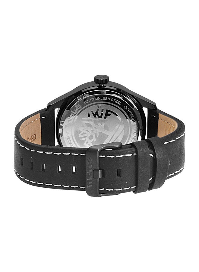 Timberland Men's Marmont Men's Black Dial Black Leather Strap Analog Watch 5ATM - Image 3