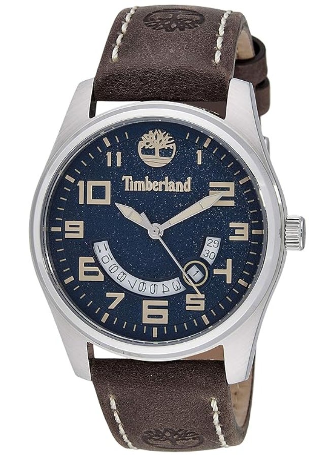 Timberland Men's Lemington Men's Dark Blue Dial Dark Brown Leather Strap Analog Watch 10ATM