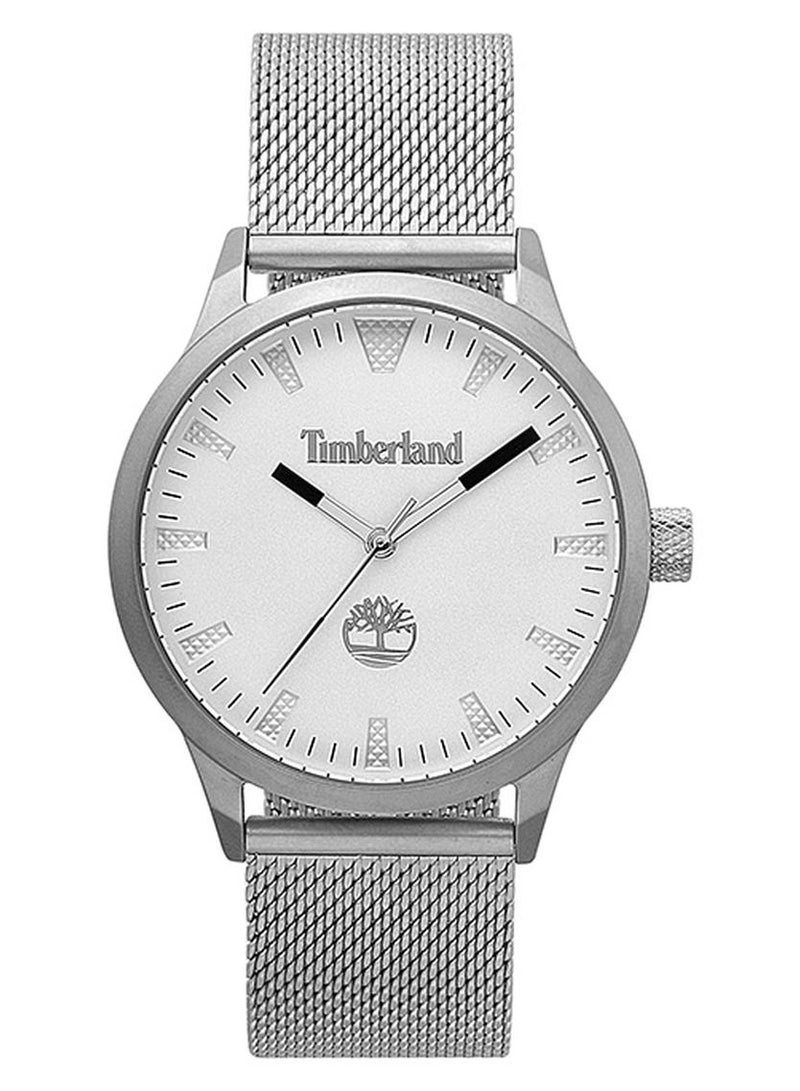 تمبرلاند ساعة أنالوج للرجال من ويليامزفيل بقرص أبيض وسوار فضي من الفولاذ المقاوم للصدأ 5ATM - Image 1