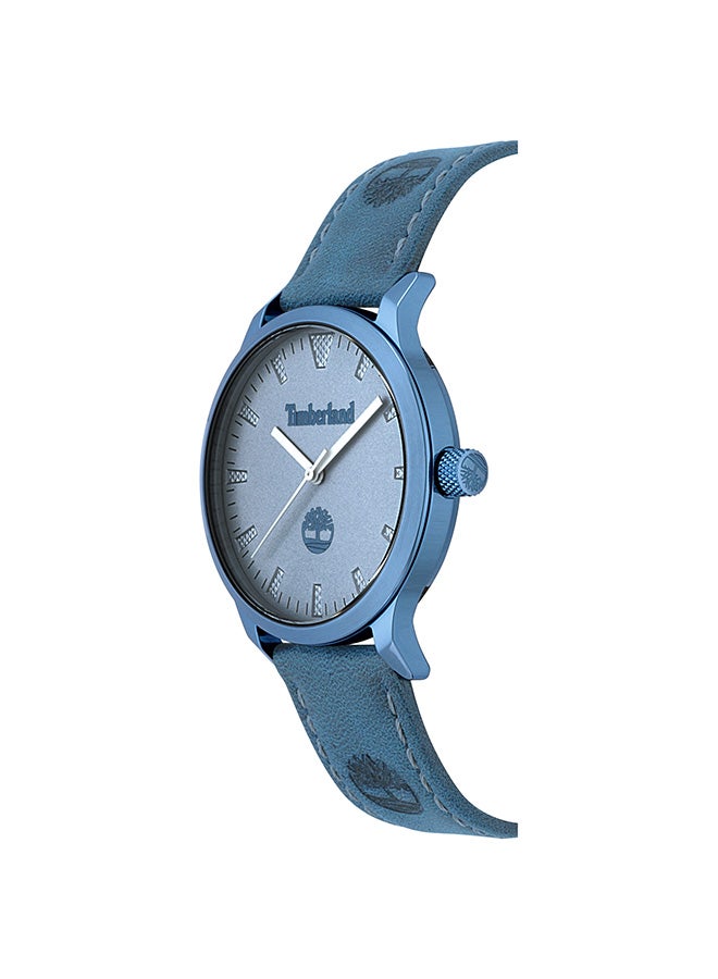 تمبرلاند ساعة أنالوج للرجال من ويليامسفيل بقرص أزرق وحزام جلد أزرق 5ATM - Image 2