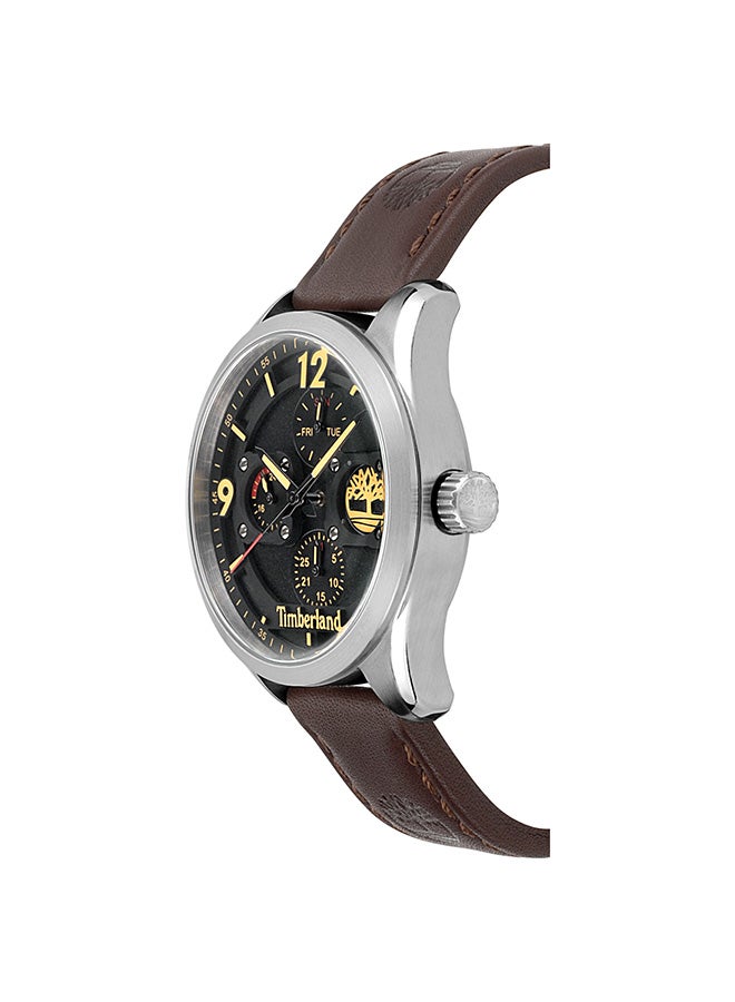 Timberland Men's Fairhaven Men's Black Dial Brown Leather Strap Analog Watch 5ATM - Image 2