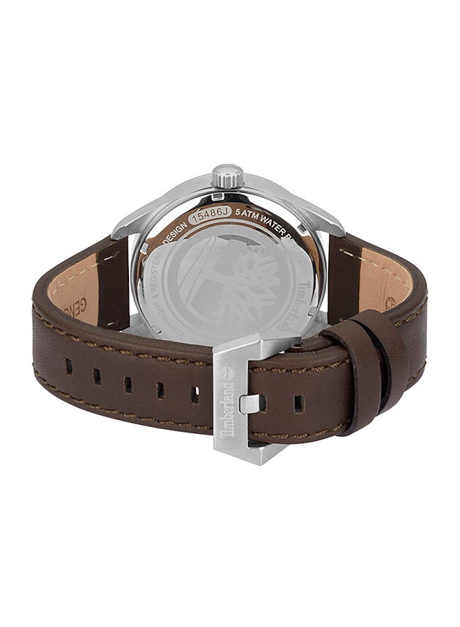 Timberland Men's Fairhaven Men's Black Dial Brown Leather Strap Analog Watch 5ATM - Image 3