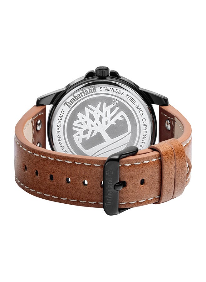 Timberland Men's Eastham Men's Black Dial Brown Leather Strap Analog Watch 3ATM - Image 3