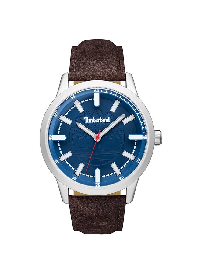 تمبرلاند ساعة هاروينتون للرجال بقرص أزرق وحزام جلد بني داكن تناظرية 3ATM - Image 1