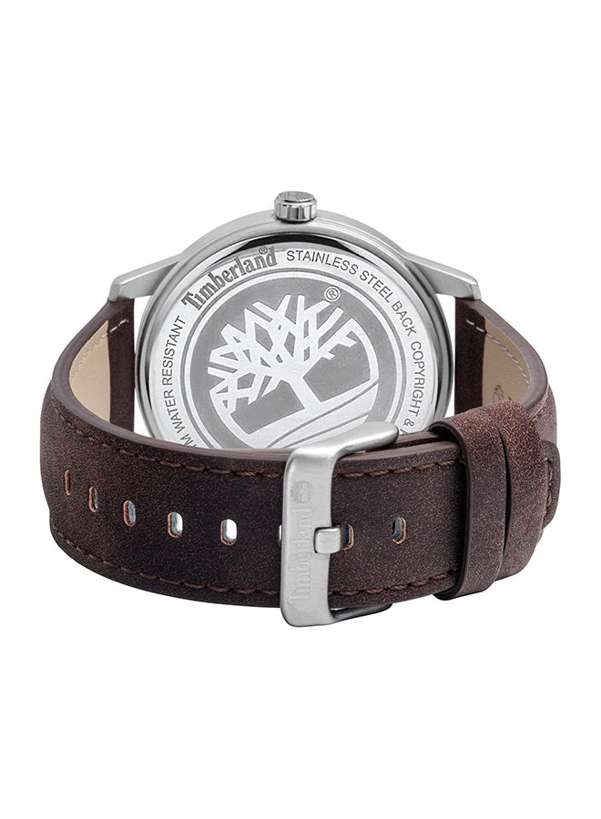 تمبرلاند ساعة هاروينتون للرجال بقرص أزرق وحزام جلد بني داكن تناظرية 3ATM - Image 3