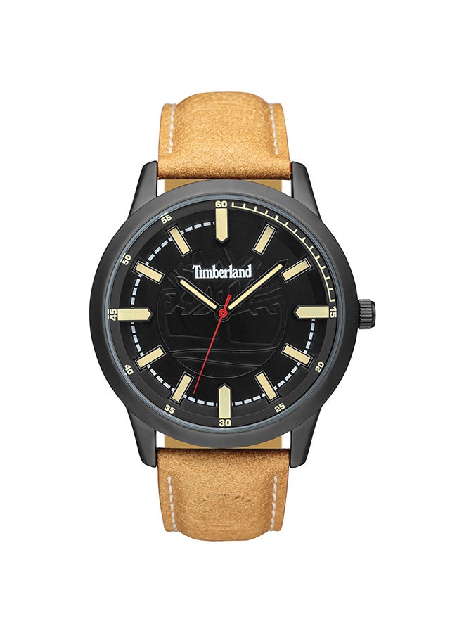 Timberland Men's Harwinton Men's Black Dial Brown Leather Strap Analog Watch 3ATM - Image 1