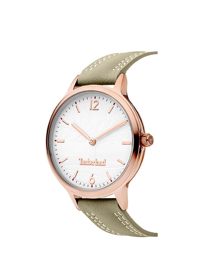 Timberland Women's Sconset Women's White Dial Grey Leather Strap Analog Watch 3ATM - Image 2
