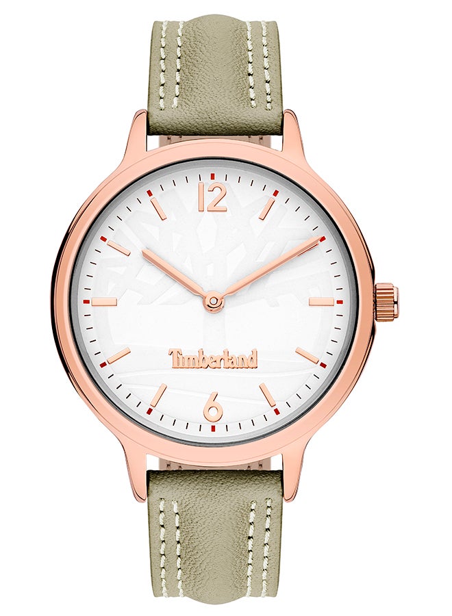 Timberland Women's Sconset Women's White Dial Grey Leather Strap Analog Watch 3ATM - Image 1