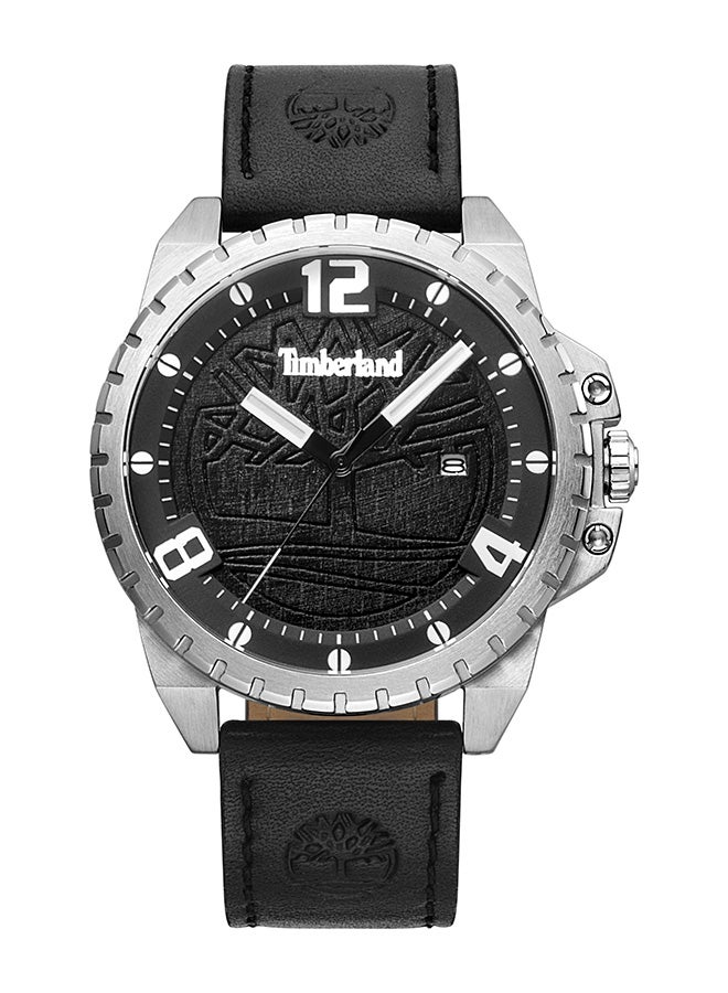 Timberland Men's Eastford Men's Black Dial Black Leather Strap Analog Watch 5ATM - Image 1