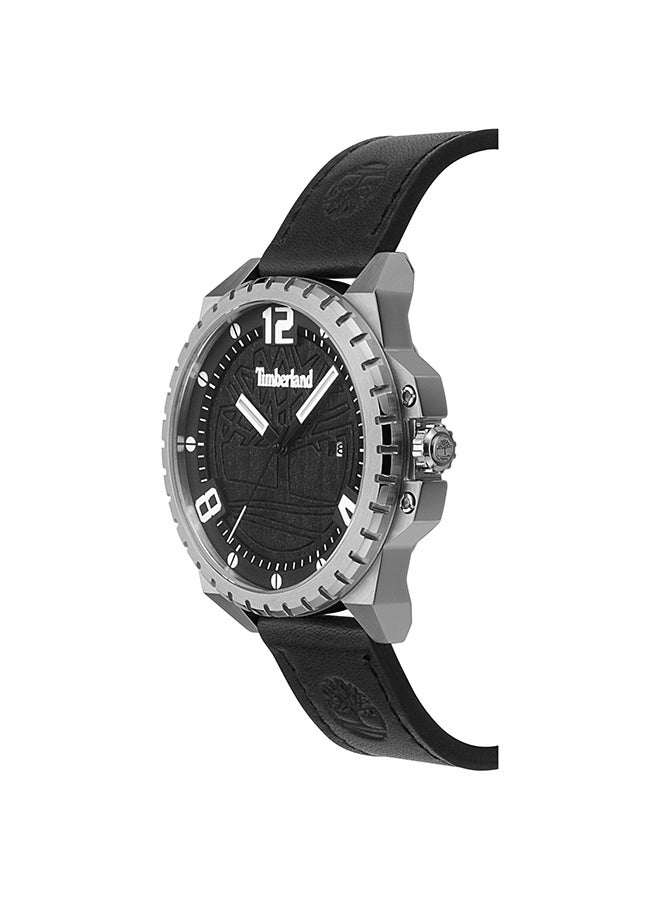 Timberland Men's Eastford Men's Black Dial Black Leather Strap Analog Watch 5ATM - Image 2