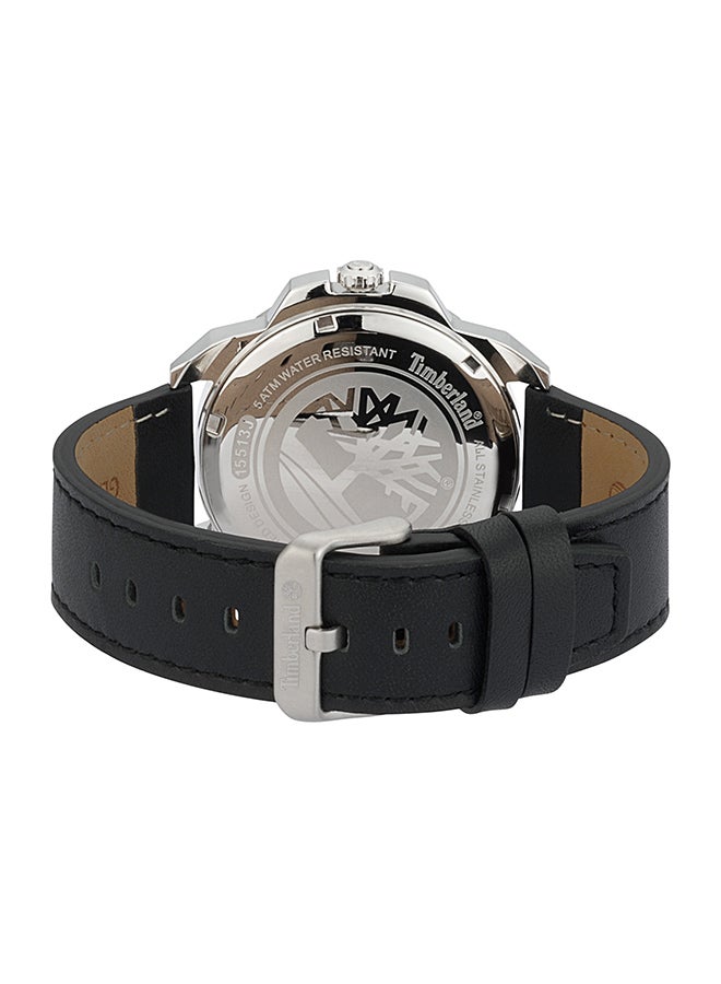 Timberland Men's Eastford Men's Black Dial Black Leather Strap Analog Watch 5ATM - Image 3