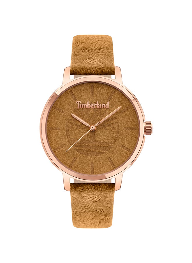 Timberland Women's Niantic Women's Brown Dial Brown Leather Strap Analog Watch 5ATM - Image 1