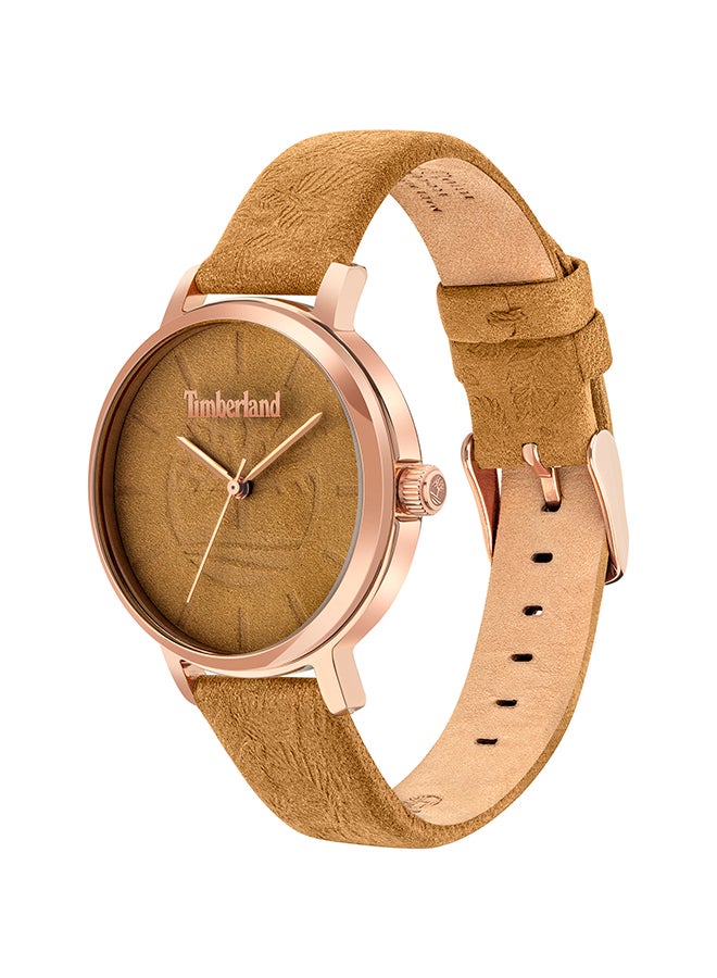 Timberland Women's Niantic Women's Brown Dial Brown Leather Strap Analog Watch 5ATM - Image 2