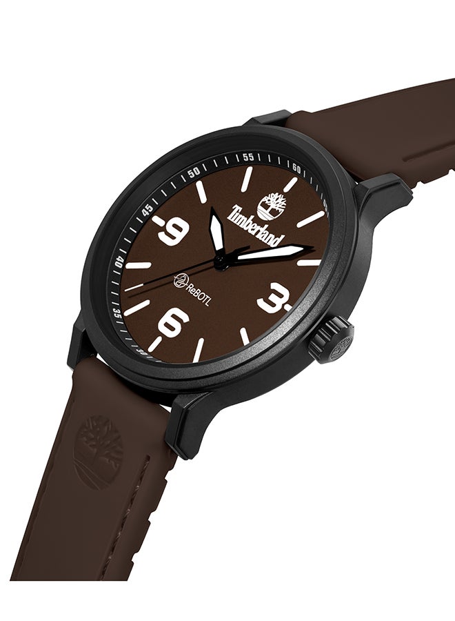 Timberland Men's Driscoll Men's Brown Dial Brown Silicone Strap Analog Watch 46mm - Image 2