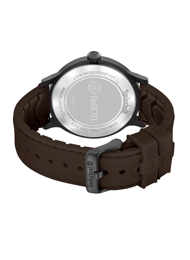 Timberland Men's Driscoll Men's Brown Dial Brown Silicone Strap Analog Watch 46mm - Image 3