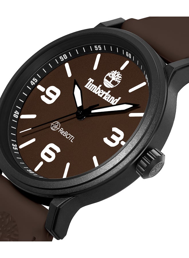 Timberland Men's Driscoll Men's Brown Dial Brown Silicone Strap Analog Watch 46mm - Image 4